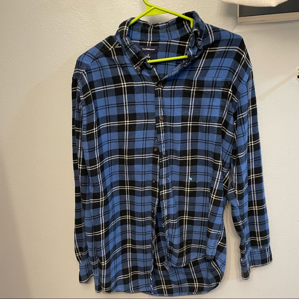 Croft & Barrow Blue Plaid Flannel Oversized Button down